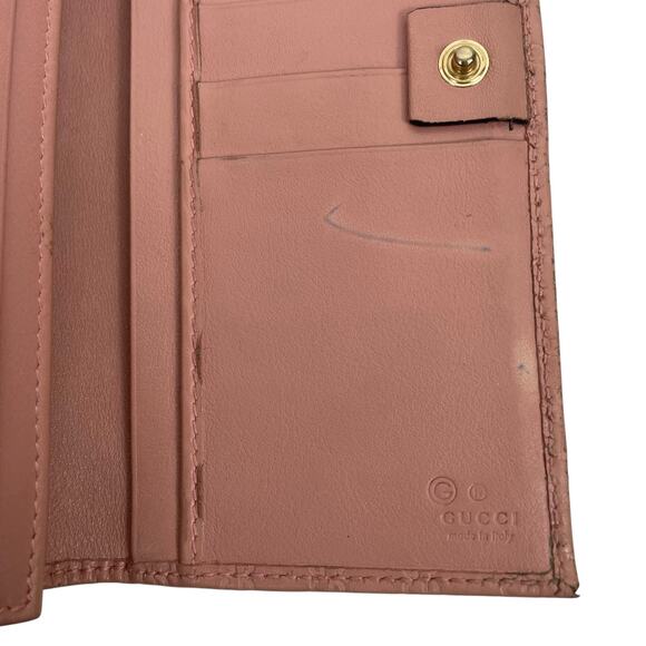 GUCCI Pink Microguccissim Leather Long Bifold Wallet GG Logo - Picture 6 of 10